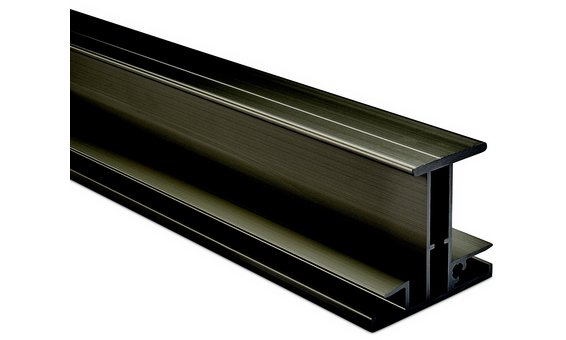 Creotecc - Profilé horizontal noir AluTec 6000mm, Hauteur 40 mm